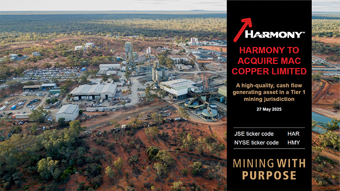 Harmony to acquire Mac Copper Limited [thumbnail]